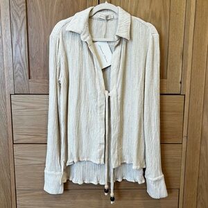 Savannah Morrow Talon Blouse Cream Size XS NWT *Flaw Resort Contemporary Beach